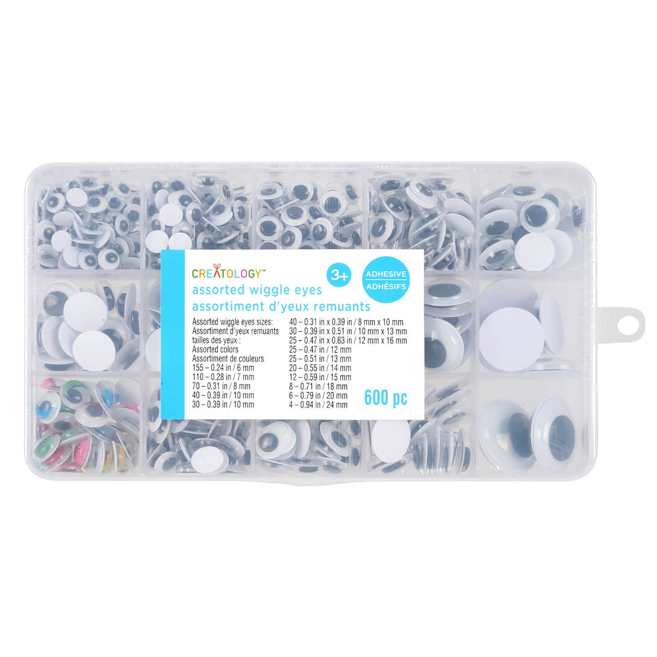 12 Pack: Adhesive Wiggle Eyes by Creatology&#x2122;